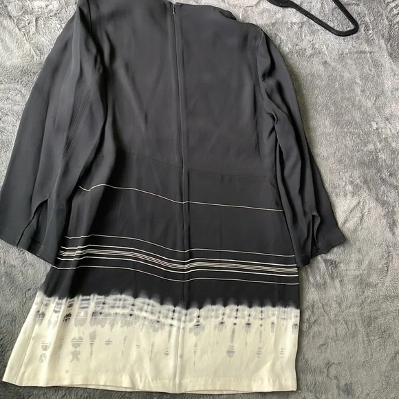 A.L.C. black and cream 100% silk dress size 12 - Picture 4 of 7